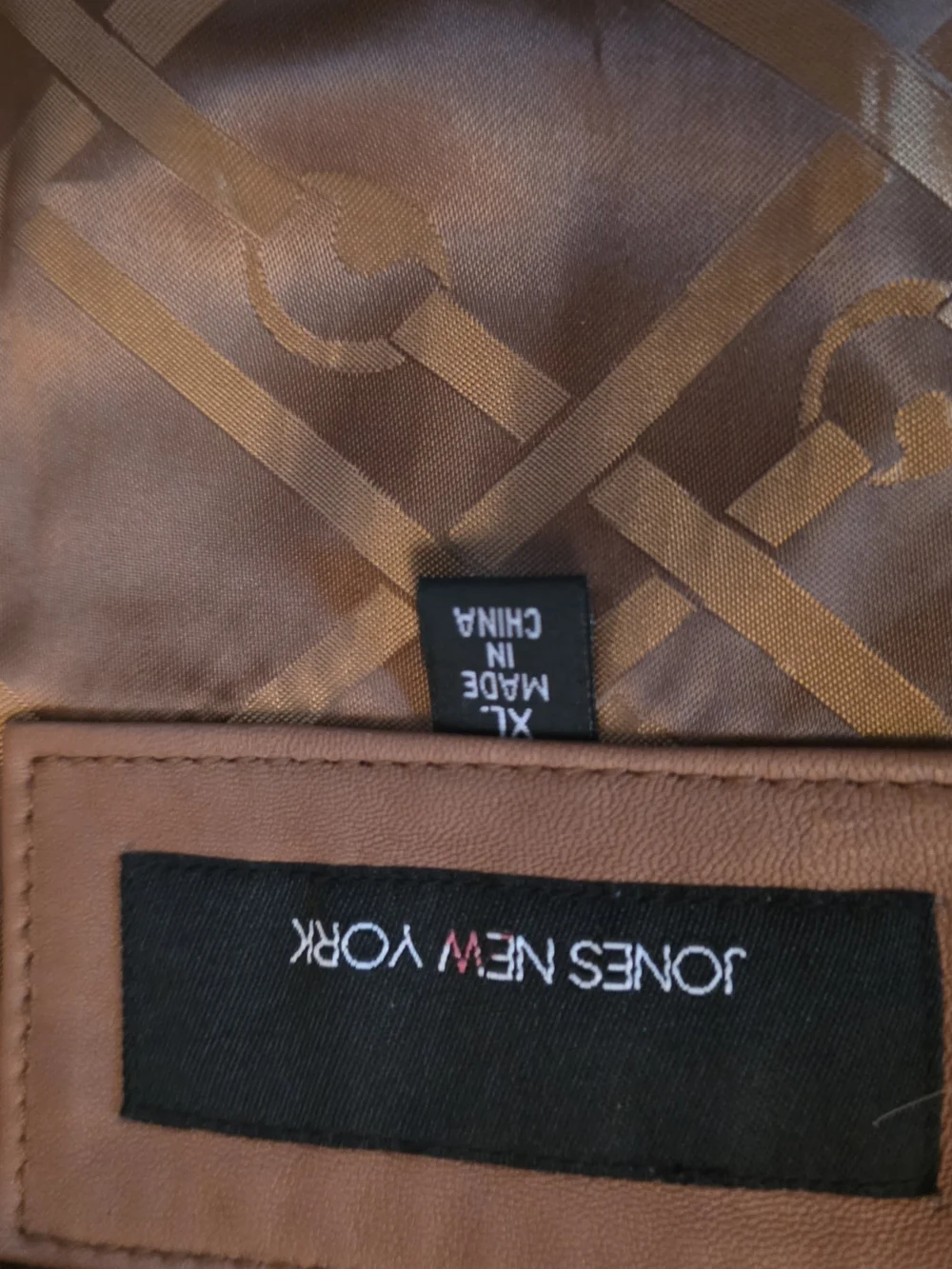 Michael Kors NWOT Cognac Tan Genuine Leather Jacket Stitch Detail